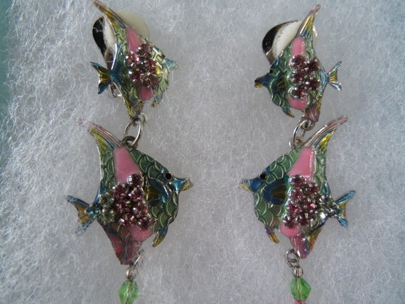 Lunch at the Ritz Fish Earrings - LATR Angel Fish… - image 2
