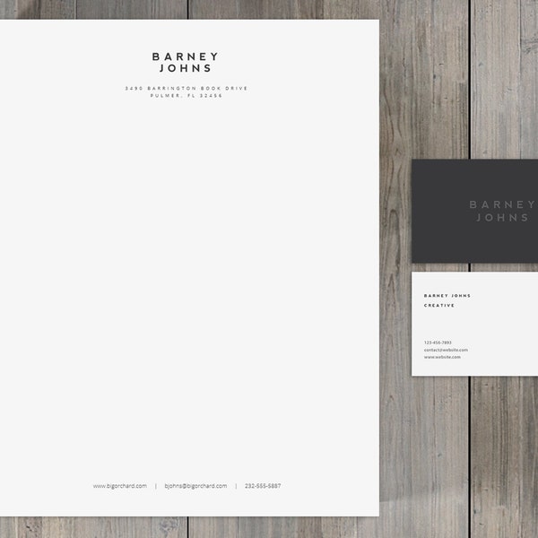 Business Letterhead Template, Modern Corporate Identity, Word, Instant Download
