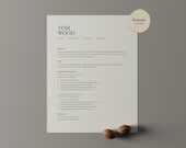 ATS Resume Template, Minimalist CV, Microsoft Word, Google Docs, US Letter, A4
