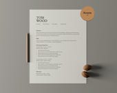 ATS Minimalist Resume Kit, Cover Letter, References Page, Professional CV (Word, Google Docs)