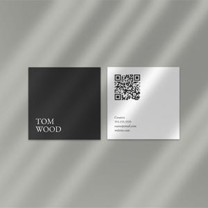 Elegant Square Business Card, Canva Template, Two Sided, Customizable