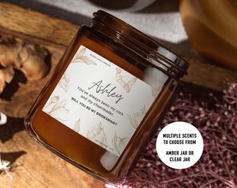 Personalized Maid of Honor Candle: Bridesmaid Proposal Gift