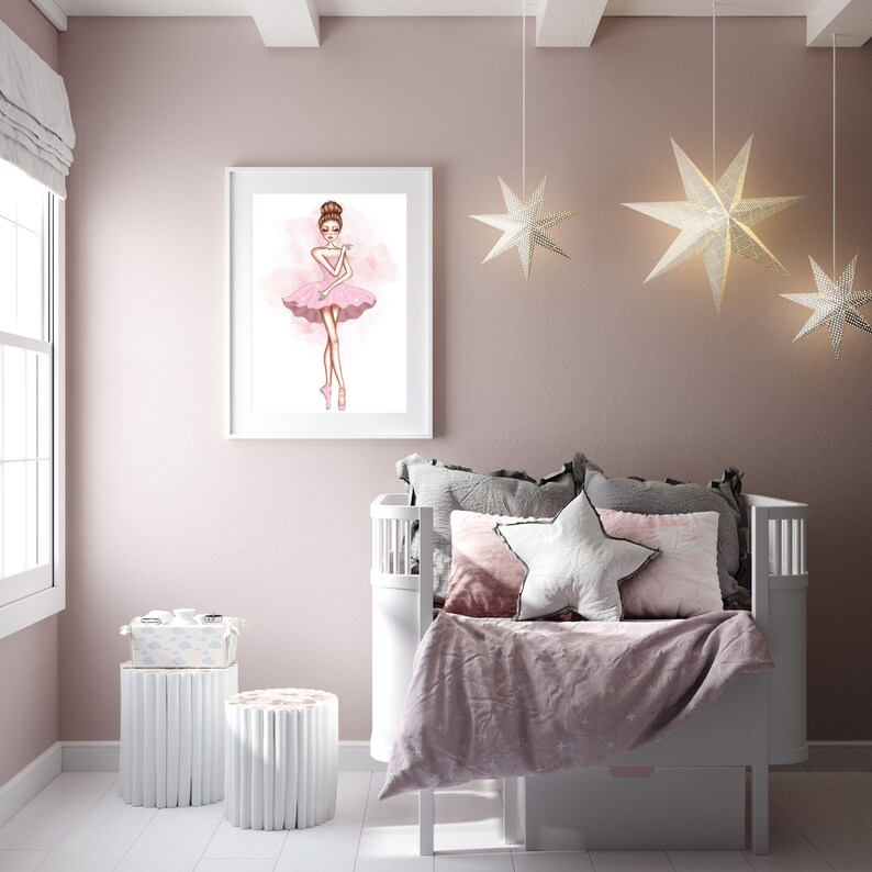 Ballerina Wall Art Girls Room Decor Ballerina Dancer Print Etsy
