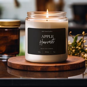 Apple Harvest Scented Candle, 9oz Soy Candle, Housewarming Gift Idea, Candle for gift, Cozy gift, Autumn Candle, Thanksgiving Hostess Gift