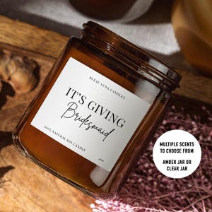 Bridesmaid Proposal Candle: Scented Wedding Party Favor