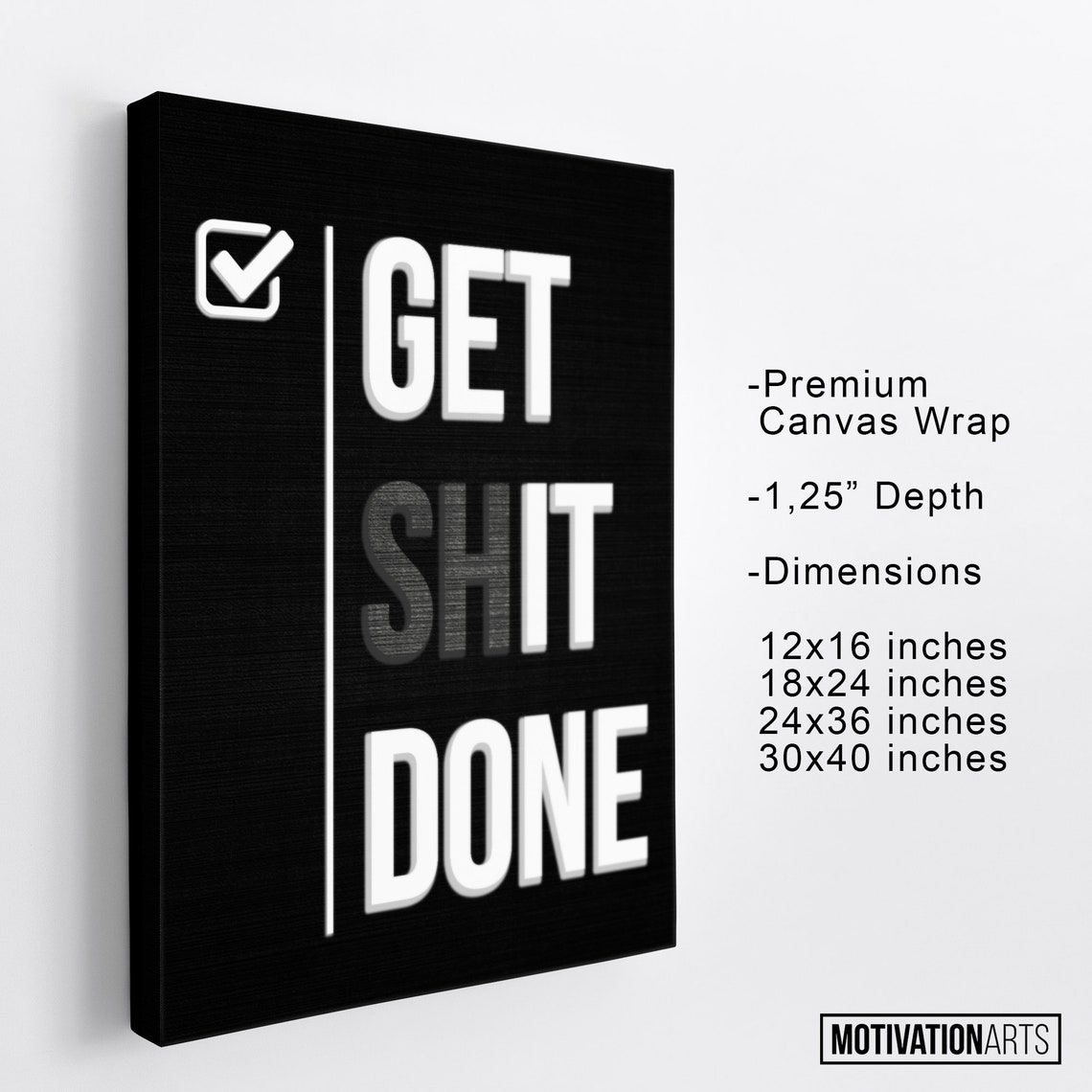 Get Shit Done Framed Art Home Office Decor Office Wall Art Etsy