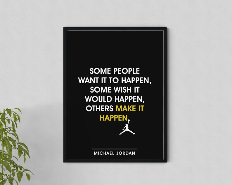 Motivational Wall Decor Michael Jordan Printable Art Etsy