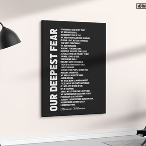 Our Deepest Fear Print, Motivational Quote Poster, Inspirational Print, Home Office Decor ...