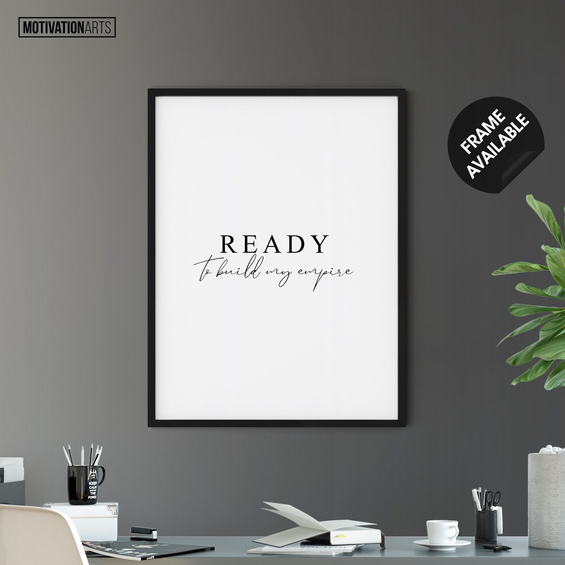 Build My Empire Motivational Quote Poster Office Wall Art - Etsy