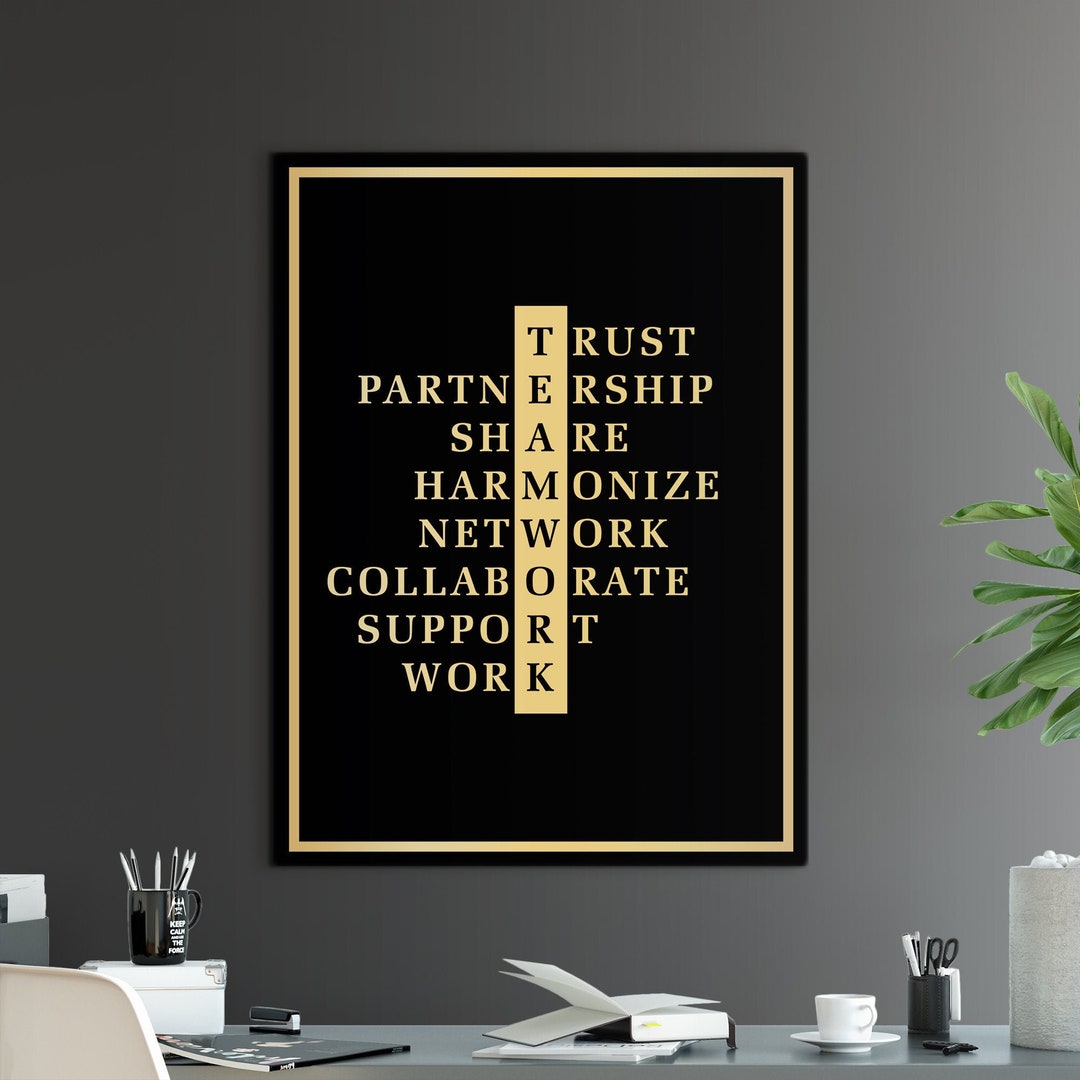 Team Work Home Office Wall Decor Art Inspirational Quote - Etsy