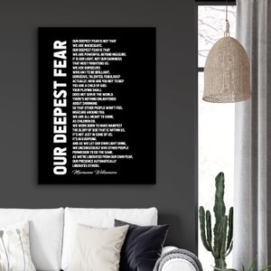 Our Deepest Fear Print, Motivational Quote Poster, Inspirational Print, Home Office Decor ...