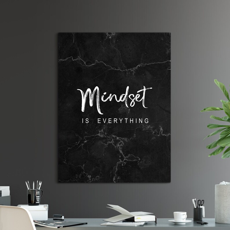 Mindset is Everything Inspirational Quote Canvas Print Home Etsy