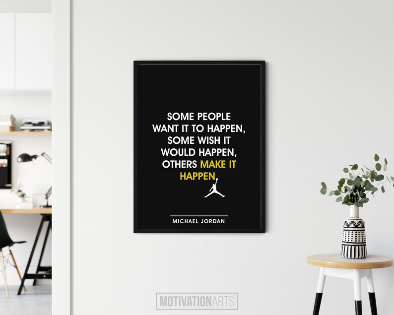 Motivational Wall Decor Michael Jordan Printable Art Etsy