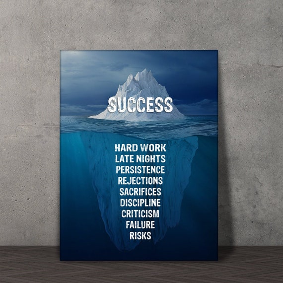 Motivational Wall Decor Office wall Art Success Iceberg Canvas Print