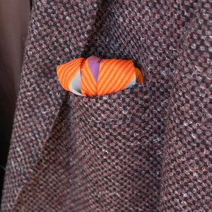 Handmade multicoloured pocket square / handkerchief (Einstecktuch) in two variants, cotton