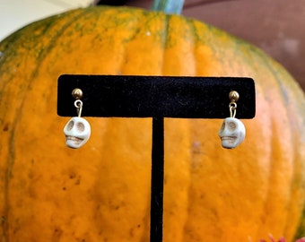 Miniature Skull Post Earring Dangle Studs