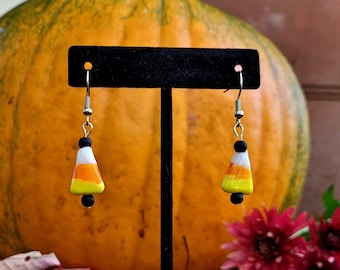 Glass Candy Corn Earrings Silver Hypoallergenic Earring Hooks