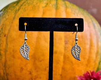 Silver Leaf Earrings Perfect for Autumn