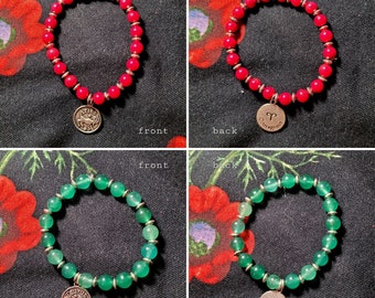 Semiprecious Gem Stone Zodiac Charm Bracelet