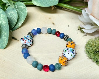 Unique Multicolored Glass Beaded Bracelet
