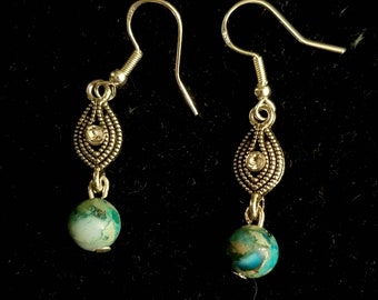 Silver and Imperial Jasper Earrings