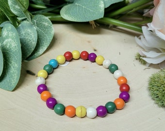 Multicolored Stone Beaded Bracelet