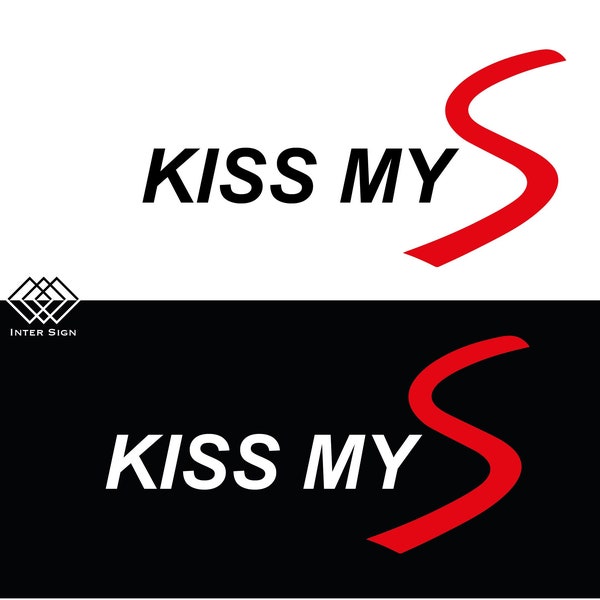 Kiss my S sticker Arial bold italic car lettering car tuning mini cooper s