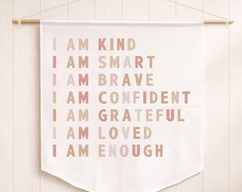 Affirmations Banner for Kids Nursery, Self Love Decor
