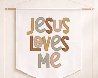 Banner Jesus Loves Me, christelijk kinderdagverblijf