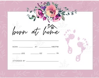 Home Birth Certificate, Born at Home, Midwife Client Handout, Baby Keepsake, Commemorative Birth Certificate, Birth Statistics