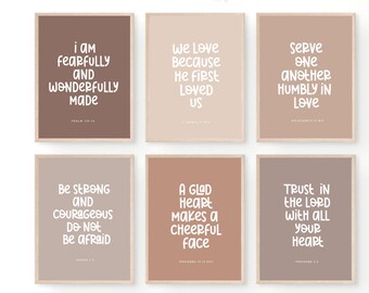 Kids Bible Verse Posters for Nursery, Scripture Wall Art, Church Sunday School, Christian Educational Printable, Preschool Classroom Decor
