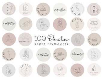 100 icônes de l’histoire Instagram de Doula, modèles de Doula, entreprise de Doula, contenu de Doula de naissance, marketing des médias sociaux des travailleurs de naissance