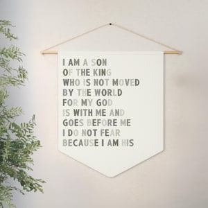 I am Son of The King / Bible Verse for Nursery / Bible Verse Banner / Christian Nursery Wall Decor / Baby Boy Room Decor / Nursery Quote