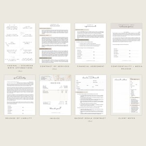 Pacchetto di documenti e pacchetto di benvenuto per la doula di nascita (modificabile in Canva) immagine 4