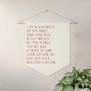 Bannière Je suis la fille du roi / verset de la Bible pour chambre de bébé / 2 corinthiens 6:18 / décoration murale chrétienne pour chambre de bébé / décoration de chambre de bébé fille