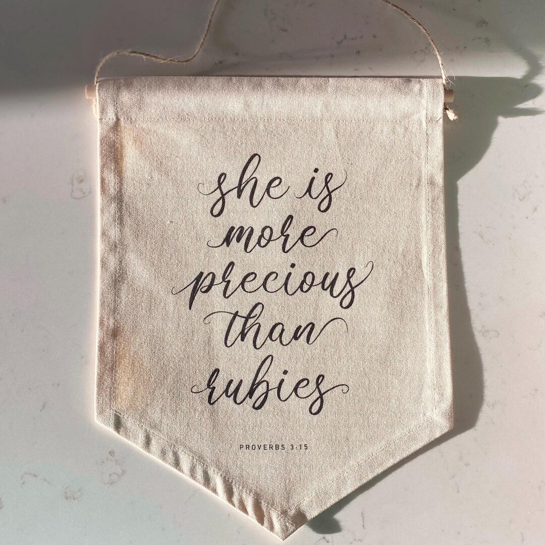 Scripture Cloth Banner, Christian Nursery Decor, Christian Room Decor ...