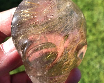 Leandro Golden Rutilated Quartz Magical Child Skull
