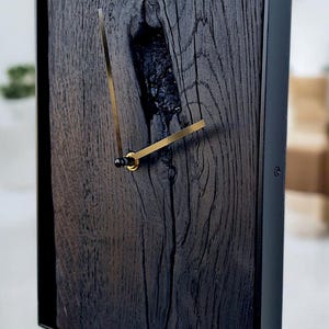 Wooden wall clock, solid European oak clock, metal frame, home decor, anniversary gift
