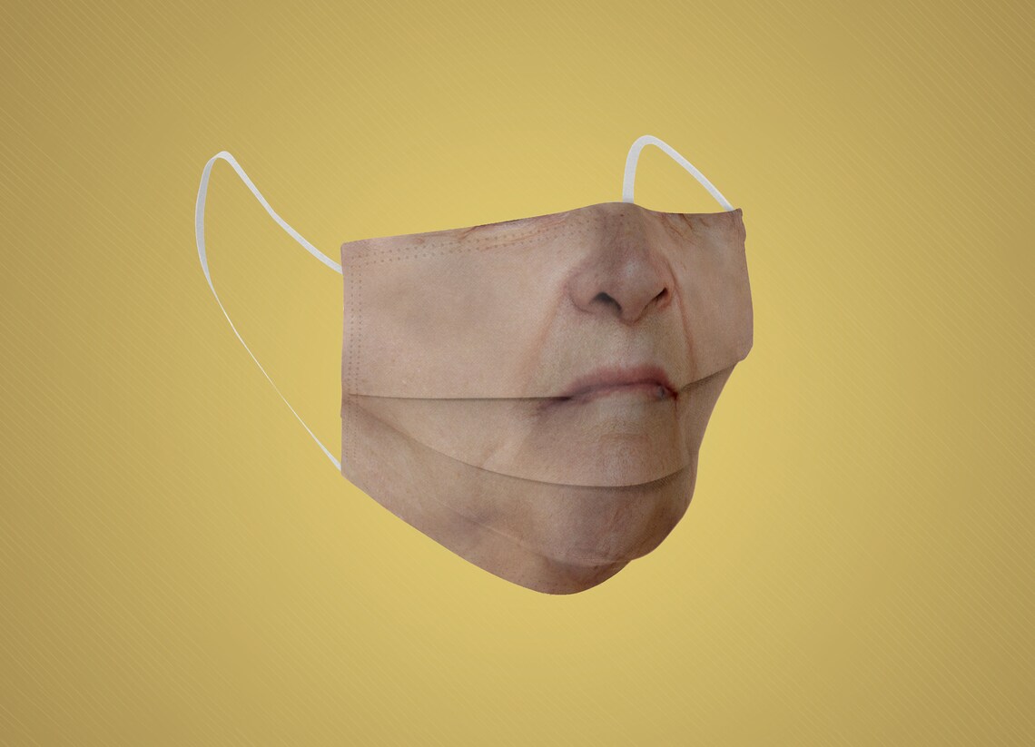 Funny Face Mask for Men, Old Woman Face Mask, Face Cover, Washable Face