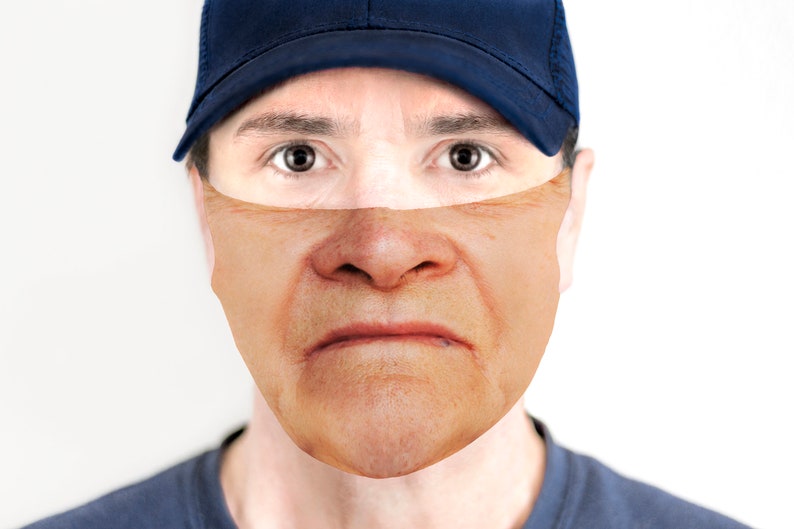 Funny Face Mask for Men Old Woman Face Mask Face Cover Etsy Australia
