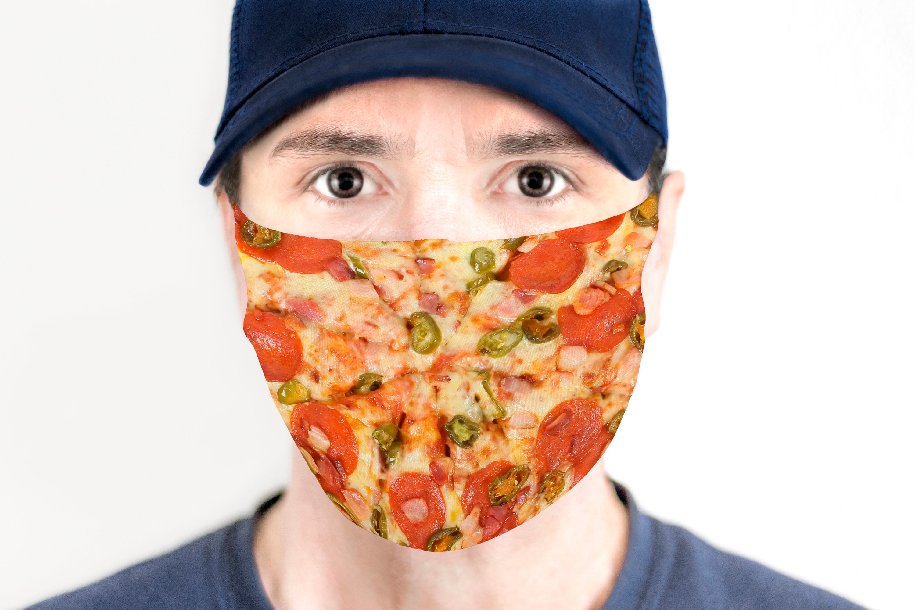 Pizza Face Mask Funny Face Mask Washable face mask Funny Etsy