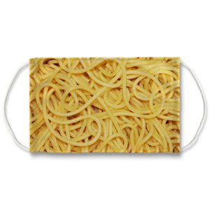 Spaghetti Face Mask, Funny Face Mask, Washable face mask, Funny Reusable Face Mask for Adults and Kids Size, Protective Mask, Food Face Mask