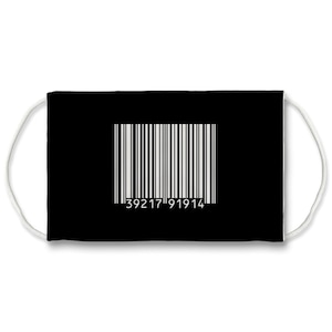 Barcode Face Mask, Funny Bar Code Face Mask, Washable face mask, Funny Reusable Face Mask for Adults and Kids Size, Protective Mask, Black