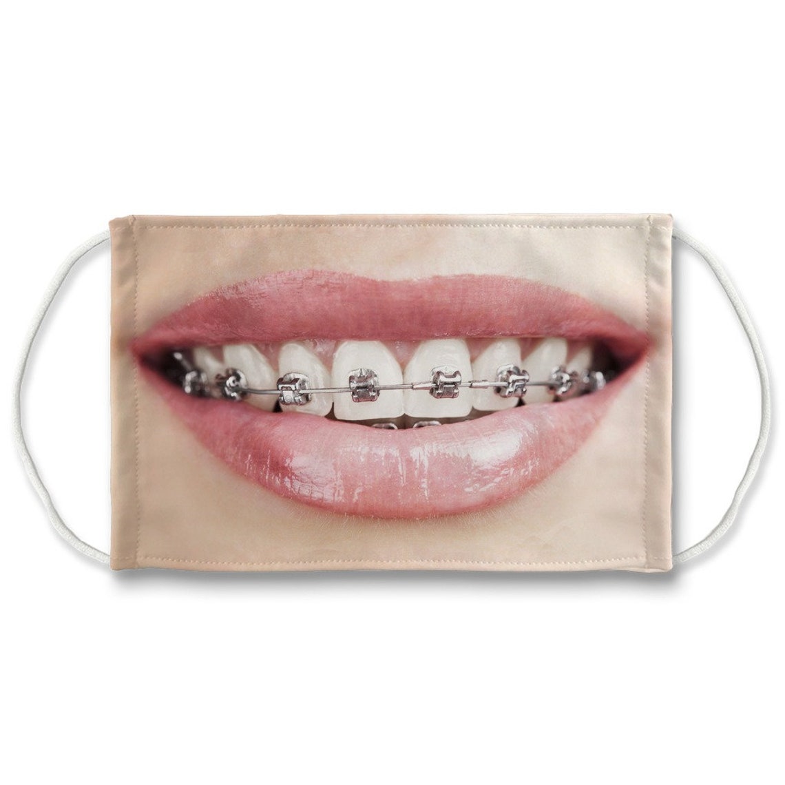 Funny Braces Face Mask Funny Meme Face Mask Woman Teeth Face Etsy