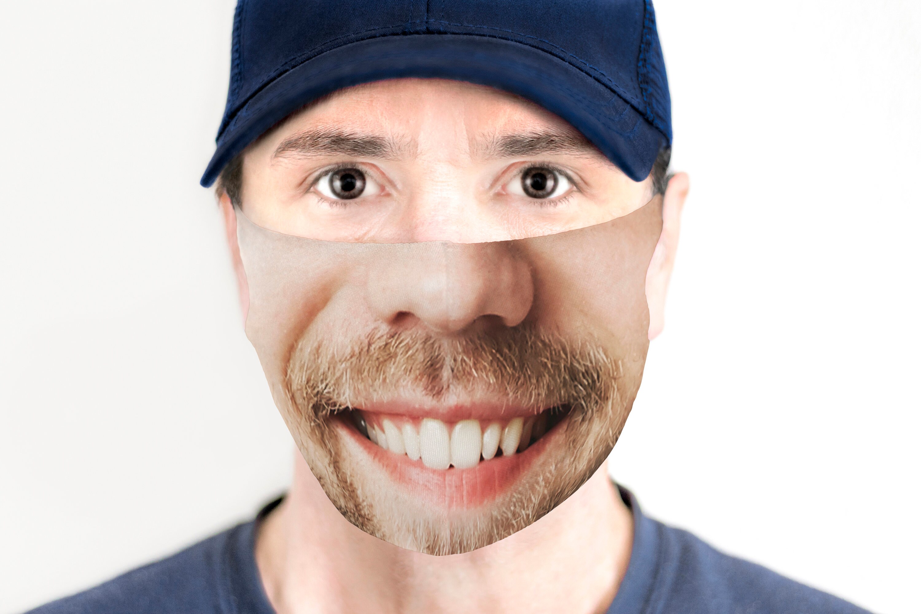 Funny Face Mask for Men and Women, Beard Face Mask, Washable Face Mask