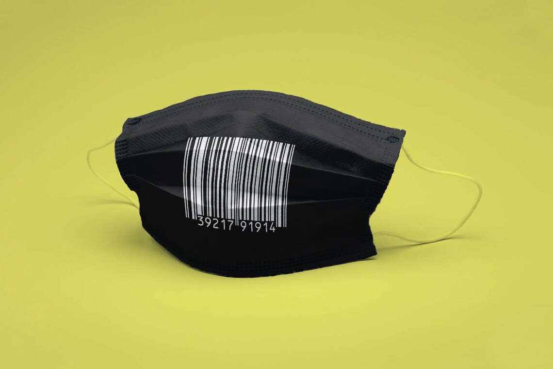 Barcode Face Mask, Funny Bar Code Face Mask, Washable Face Mask, Funny