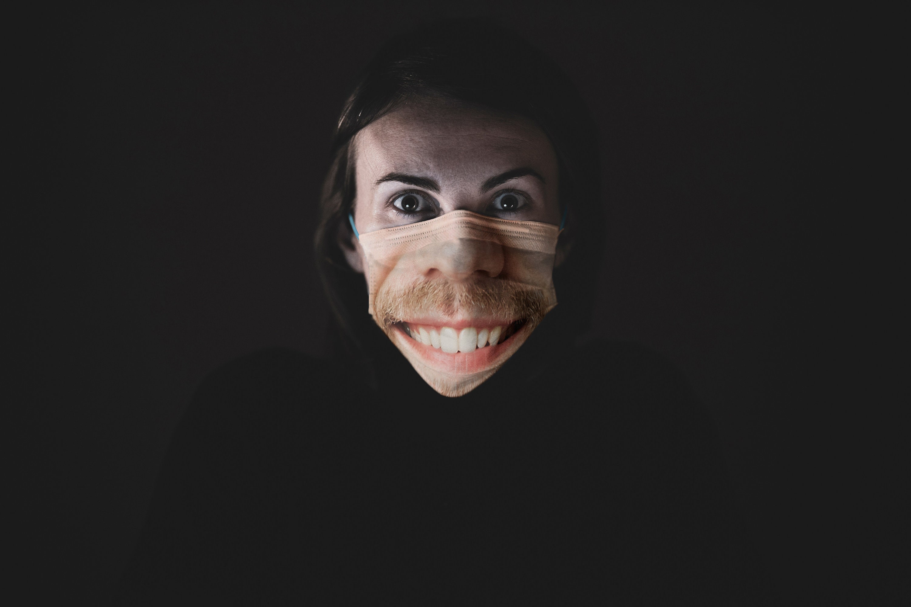 Funny Face Mask for Men and Women, Beard Face Mask, Washable Face Mask