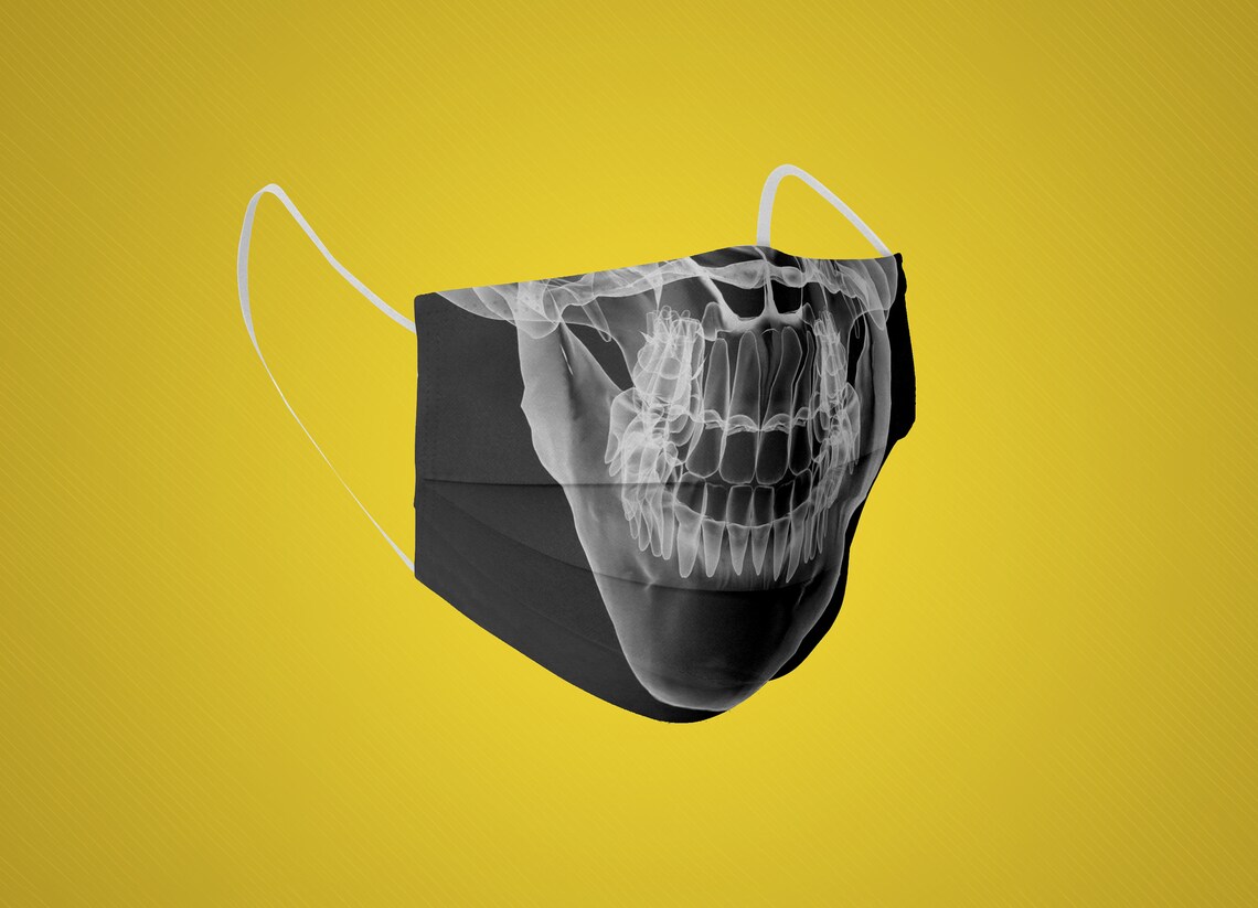 Xray Print Face Mask Xrays Face Mask Xray Print Funny Etsy