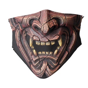 Japanese Samurai Face Mask, Demon Face Mask, Washable face mask, Funny Reusable Face Mask for Adults and Kids, Protective Mask, Warrior Mask
