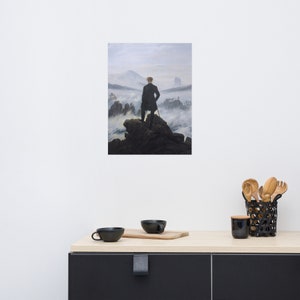 Wanderer Above The Sea Of Fog Poster, Caspar David Friedrich Wall Art, Enhanced Matte Paper, Unframed Art Posters, from 8x10 to 24x36, Art